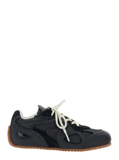 Axel Arigato Slow Runner Black Sneaker With Insert Design And Grooved Sole In Leather And Suede Woman
