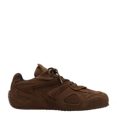 Axel Arigato Slow Runner Layered Suede Sneakers In Brown