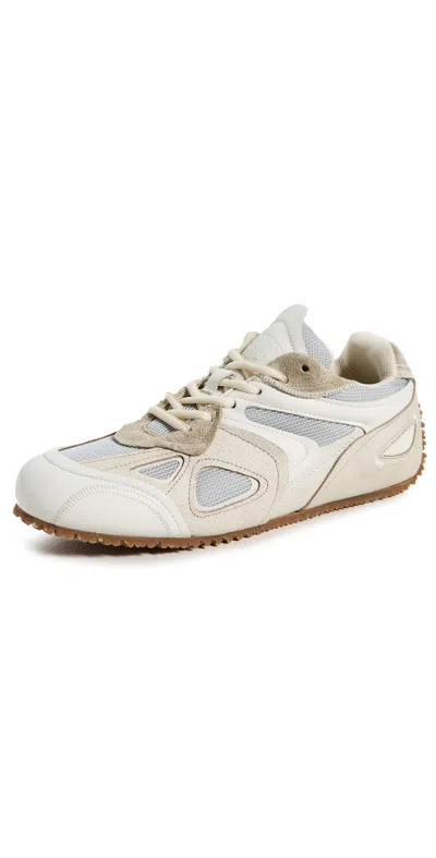Axel Arigato Slow Runner White And Beige Sneaker With Mesh Inserts And Grooved Sole In Leather And Fabric Woman