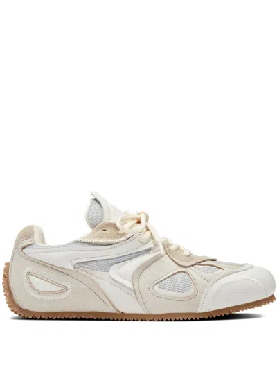 Axel Arigato Slow Runner White And Beige Sneaker With Mesh Inserts And Grooved Sole In Leather And Fabric Woman