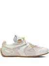 Axel Arigato Slow Runner White And Beige Sneaker With Mesh Inserts And Grooved Sole In Leather And Fabric Man In White
