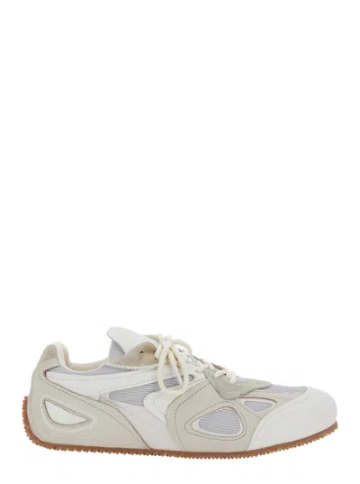 AXEL ARIGATO SLOW RUNNER WHITE AND BEIGE SNEAKER WITH MESH INSERTS AND GROOVED SOLE IN LEATHER AND FABRIC MAN