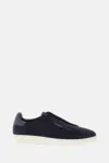 Axel Arigato 'dice Laceless' Black Low Top Slip-on Sneakers In Blue