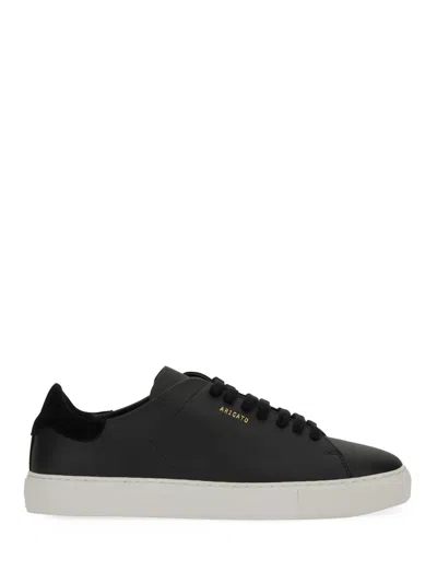 Axel Arigato 90 Clean Black Low Top Sneakers With Logo Lettering On The Side In Leather Man In Multi