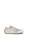 Axel Arigato Slow Runner White And Beige Sneaker With Mesh Inserts And Grooved Sole In Leather And Fabric Man In Animal Print