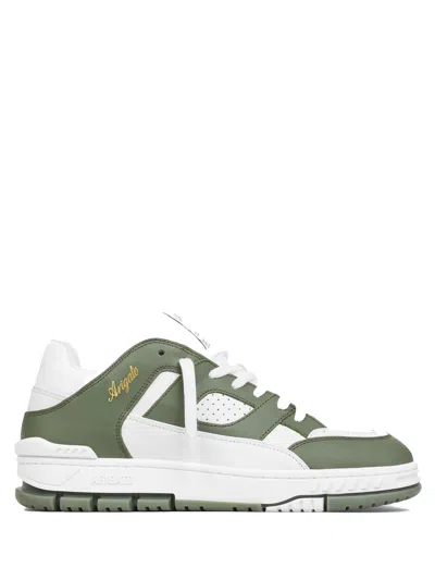 Axel Arigato Sneakers Area In White And Military Green Leather In Verde