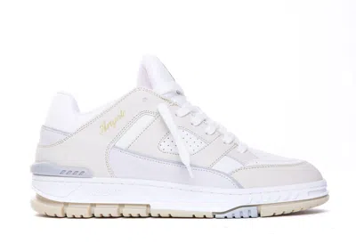 Axel Arigato Leather Low Top Sneakers With Perforated Upper In Cremino White