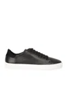 Axel Arigato 90 Clean Black Low Top Sneakers With Logo Lettering On The Side In Leather Man In Black