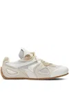 Axel Arigato Slow Runner White And Beige Sneaker With Mesh Inserts And Grooved Sole In Leather And Fabric Man In Neutral