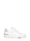 Axel Arigato 'area Haze' Grey And White Low Top Sneakers With Laminated Leather In White