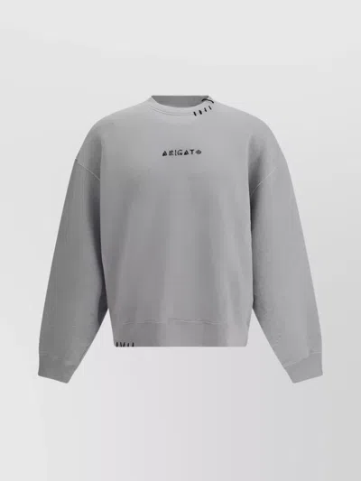 Axel Arigato Soft Cotton Loop Sweatshirt Monogram In Gray