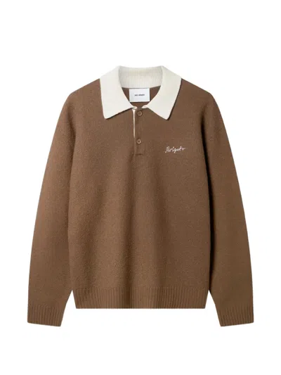 Axel Arigato Sonny Polo-collar Sweater In Brown