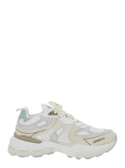 Axel Arigato Beige Leather And Suede Trainers With Sole In Animal Print