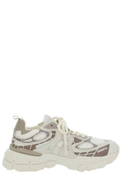 Axel Arigato Sphere Trip Running Beige Sneakers With Chunky Sole And Logo On Tongue In Leather And Fabric Blend W