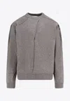 Axel Arigato Men Wool Blend Sweater With Overlapping Panels In Gray