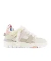 Axel Arigato Area Patchwork Sneakers In Beige Suede And Fabric In White