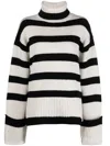 Axel Arigato Striped Roll Neck Jumper In 黑色