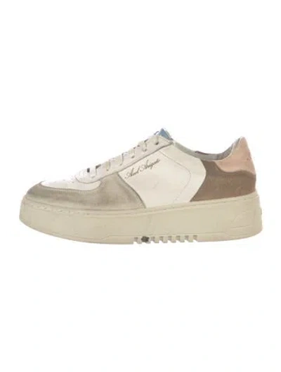 Pre-owned Axel Arigato Suede Colorblock Pattern Sneakers In White