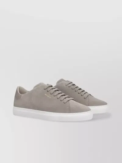 Axel Arigato Suede Round Toe Rubber Sole Sneakers In Black