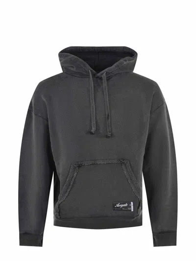 Axel Arigato Element Distressed Drawstring Hoodie In Black