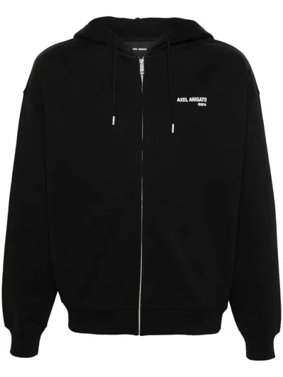 Axel Arigato Logo-print Zip-fastening Hoodie In Black