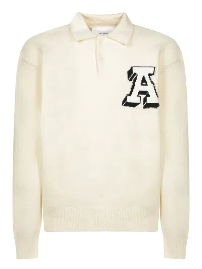 Axel Arigato Team Polo Cotton Blend Sweater In White