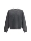 Axel Arigato Anthracite Grey Typo-embroidered Jersey Sweatshirt In Gray