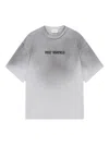 Axel Arigato Crew Neck Graphic Print Drop Shoulder T-shirt In Gray