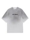 Axel Arigato Crew Neck Graphic Print Drop Shoulder T-shirt In Gray
