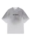 Axel Arigato Crew Neck Graphic Print Drop Shoulder T-shirt In Gray