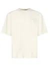 Axel Arigato Crew Neck Embroidered Detail Short Sleeve T-shirt In White
