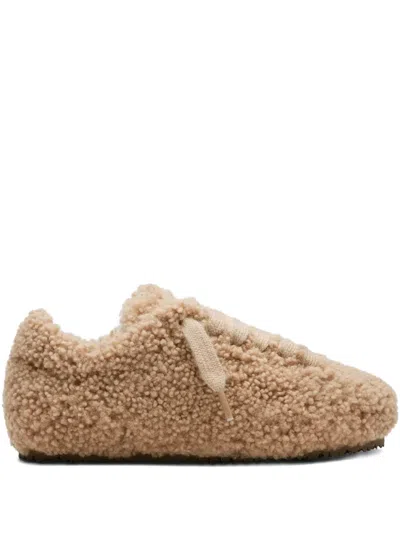 Axel Arigato Tact Shearling-effect Sneakers In Neutral