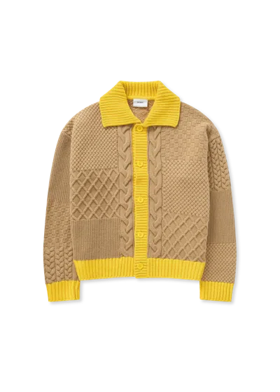 Axel Arigato Textured Franko Cardigan In Yellow