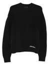 Axel Arigato Textured Knit Crew-neck Sweater In Black