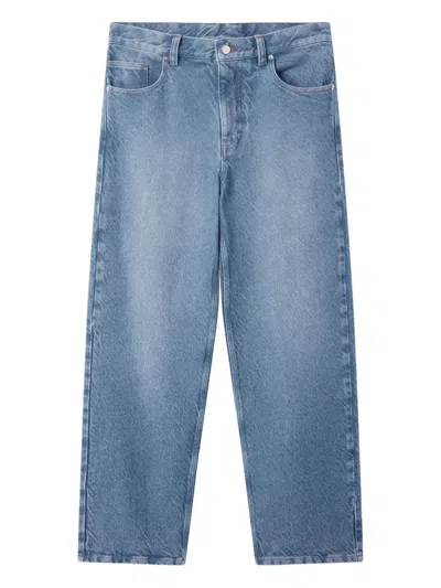 Axel Arigato The Twill Embroidered-logo Jeans In Blue