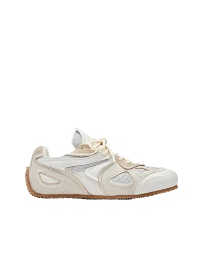 Axel Arigato Slow Runner White And Beige Sneaker With Mesh Inserts And Grooved Sole In Leather And Fabric Woman