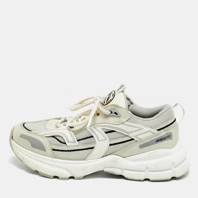 Pre-owned Axel Arigato Tricolor Mesh And Nubuck Leather Marathon Runner Lace Up Trainers Size 38 In White