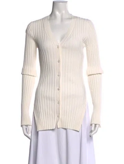 Pre-owned Axel Arigato V-neck Long Sleeve Top In Neutrals