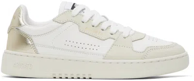 Axel Arigato White & Beige Dice Lo Sneakers In White/gold