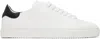 Axel Arigato Clean 90 Contrast White Low Top Sneakers With Laminated Logo In Leather Man In White/black
