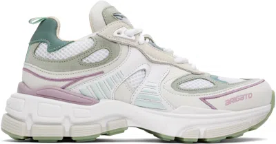 AXEL ARIGATO WHITE & GREEN SPHERE RUNNER SNEAKERS