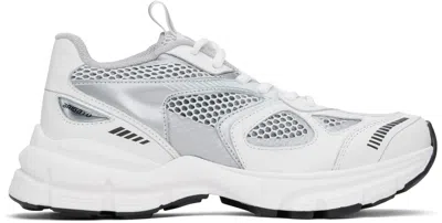 AXEL ARIGATO WHITE & SILVER MARATHON RUNNER SNEAKERS