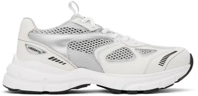 AXEL ARIGATO WHITE & SILVER MARATHON RUNNER SNEAKERS