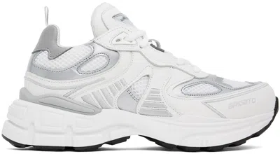 AXEL ARIGATO WHITE & SILVER SPHERE RUNNER SNEAKERS