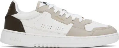 Axel Arigato White & Taupe Dice Lo Sneakers In White/dark Brown