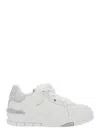 Axel Arigato 'area Haze' Grey And White Low Top Sneakers With Laminated Leather In White