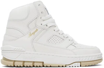 Axel Arigato White Area Hi Sneakers In White/beige