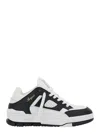 Axel Arigato 'area Lo' Black And White Low Top Sneakers With Laminated Leather In Leather Blend Woman In White