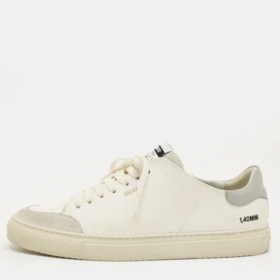Pre-owned Axel Arigato White Leather And Suede Clean 90 Lace Up Sneakers Size 42