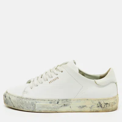 Pre-owned Axel Arigato White Leather Clean 90 Low Top Sneakers Size 36